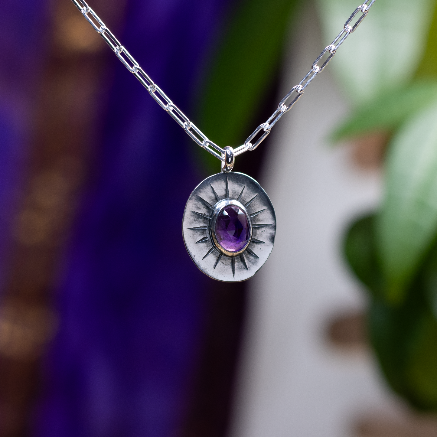 Amethyst Sunburst Necklace