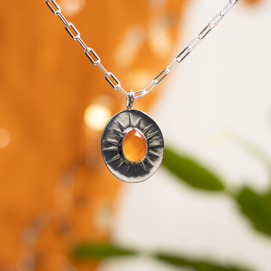 Carnelian Sunburst Necklace