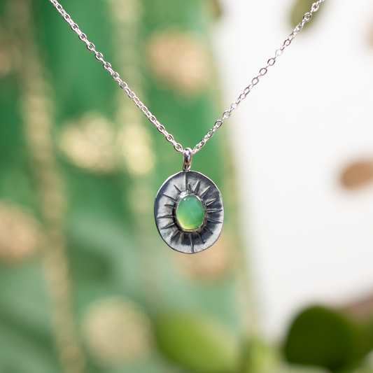 Chrysoprase Sunburst Necklace