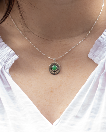 Chrysoprase Sunburst Necklace